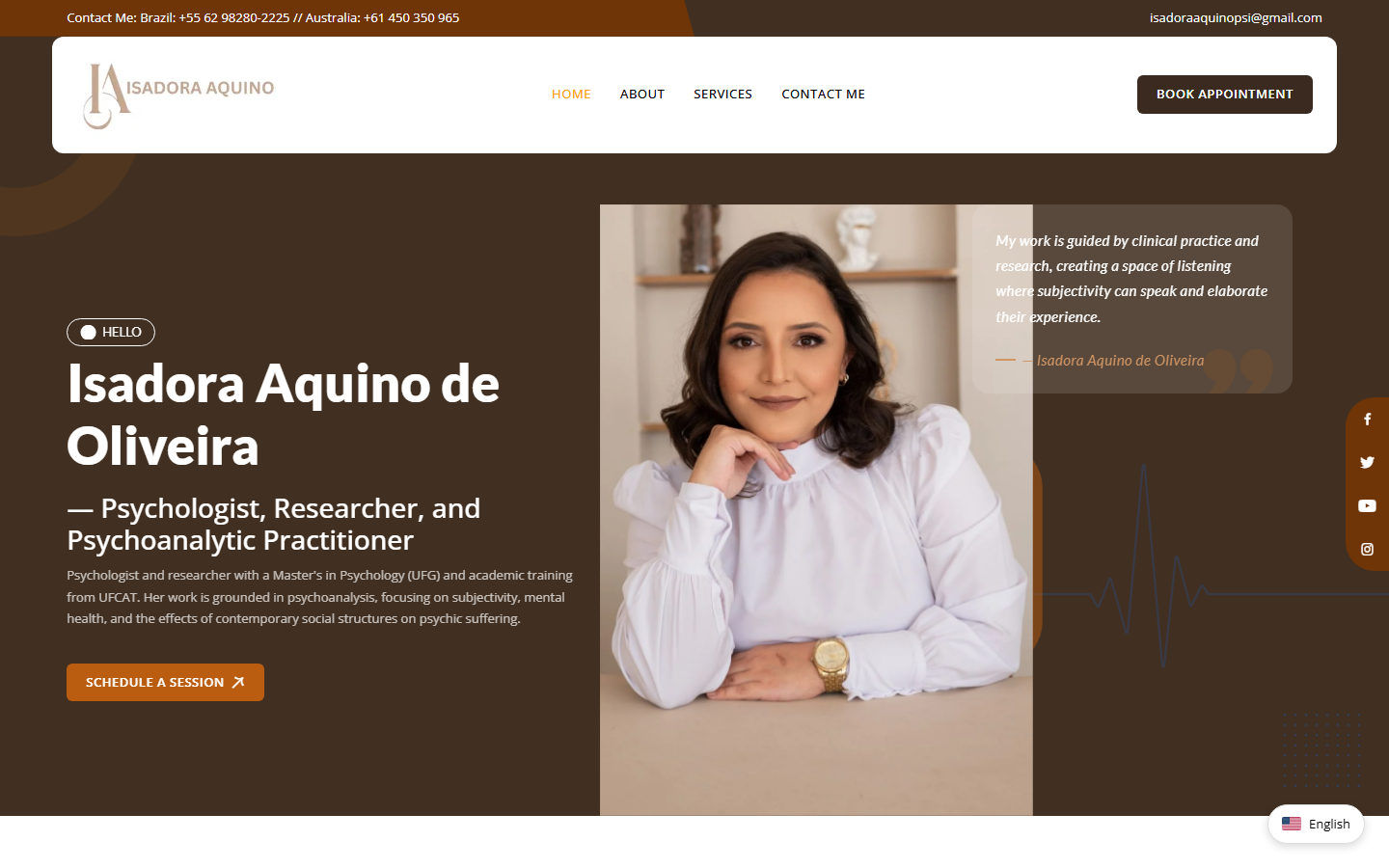 Isadora Aquino Psychology website preview